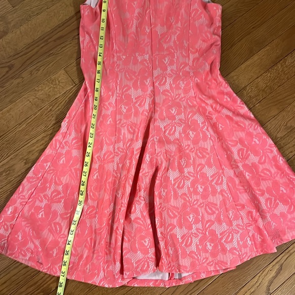 American Living Pink Lace Fit & Flare Dress - Picture 14 of 16